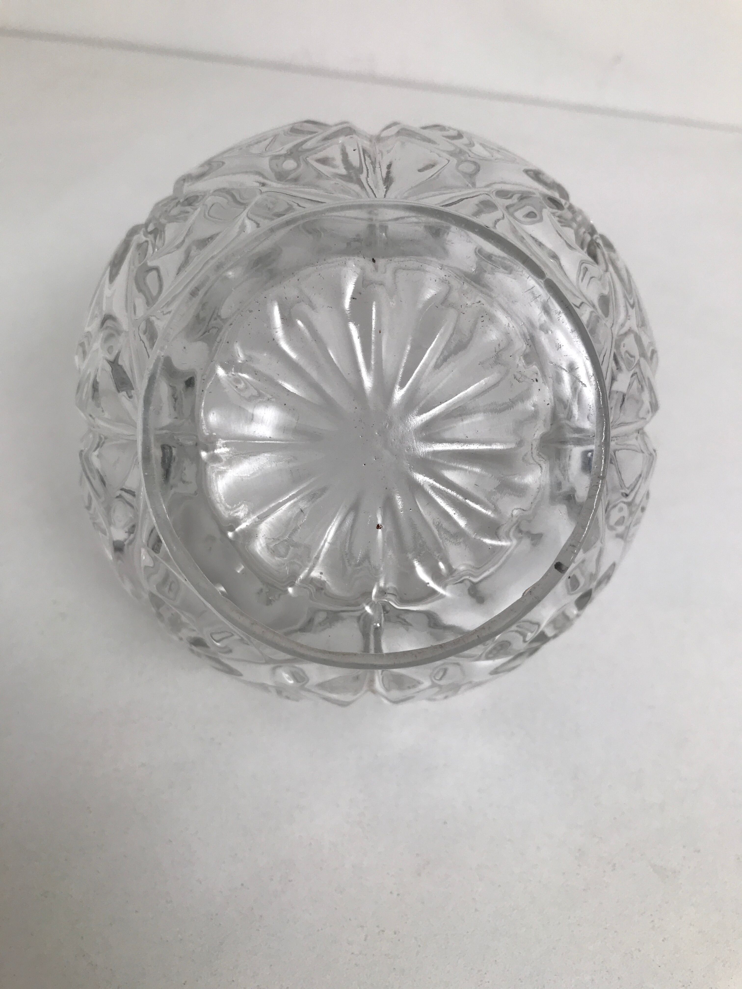 Structured glass sugar and chrome metal lid with built-in pliers