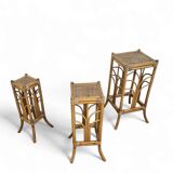 Nesting set bamboo plant stands 1970s