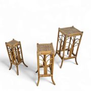 Nesting set bamboo plant stands 1970s