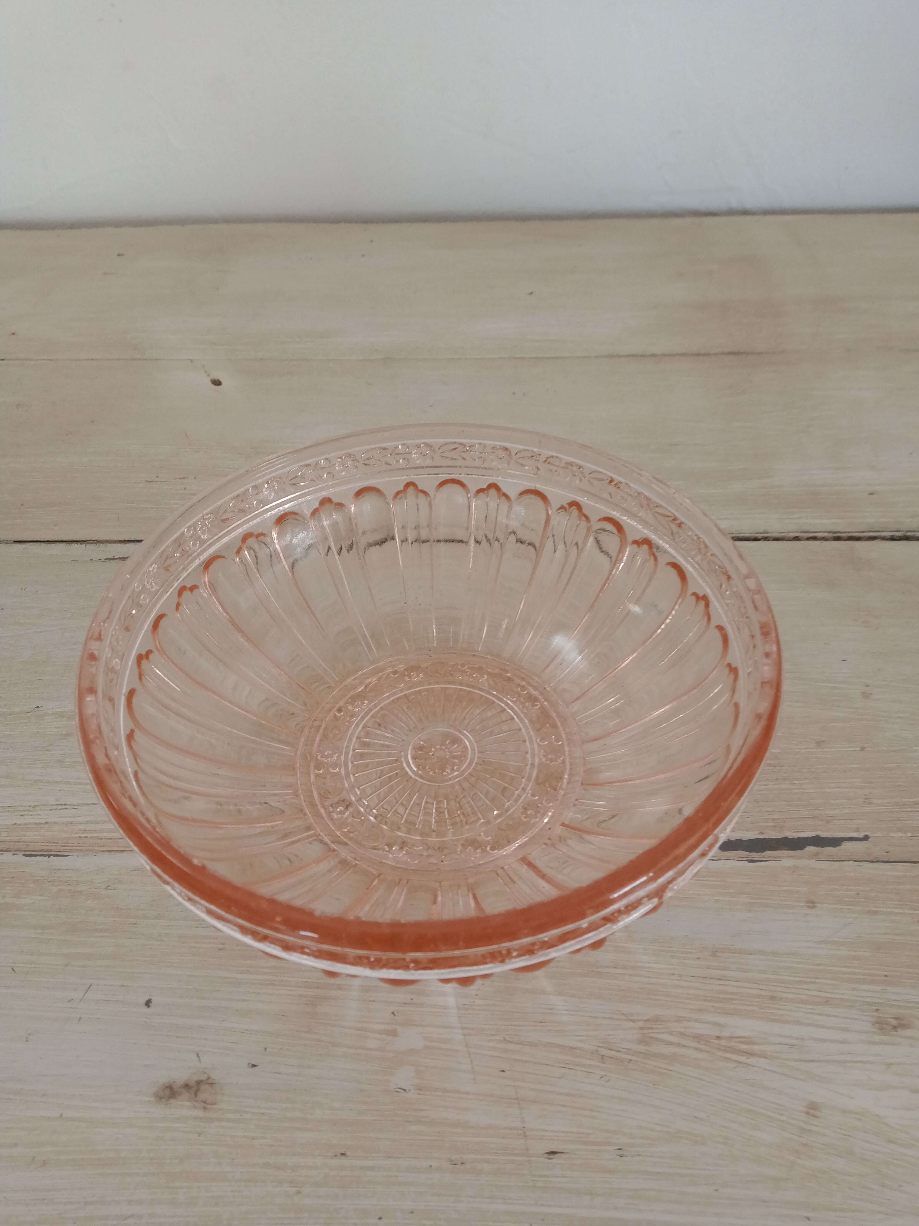 Pink glass bowl