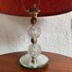 Small glass, mirror, and brass lamp from the 1960s.