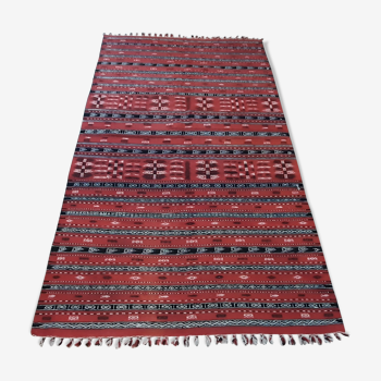 Red carpet, Moroccan striped carpet, Berber carpet 230x120cm
