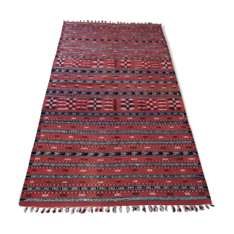 Red carpet, Moroccan striped carpet, Berber carpet 230x120cm