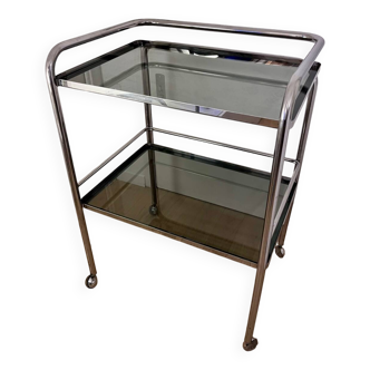 Chrome and smoked glass console