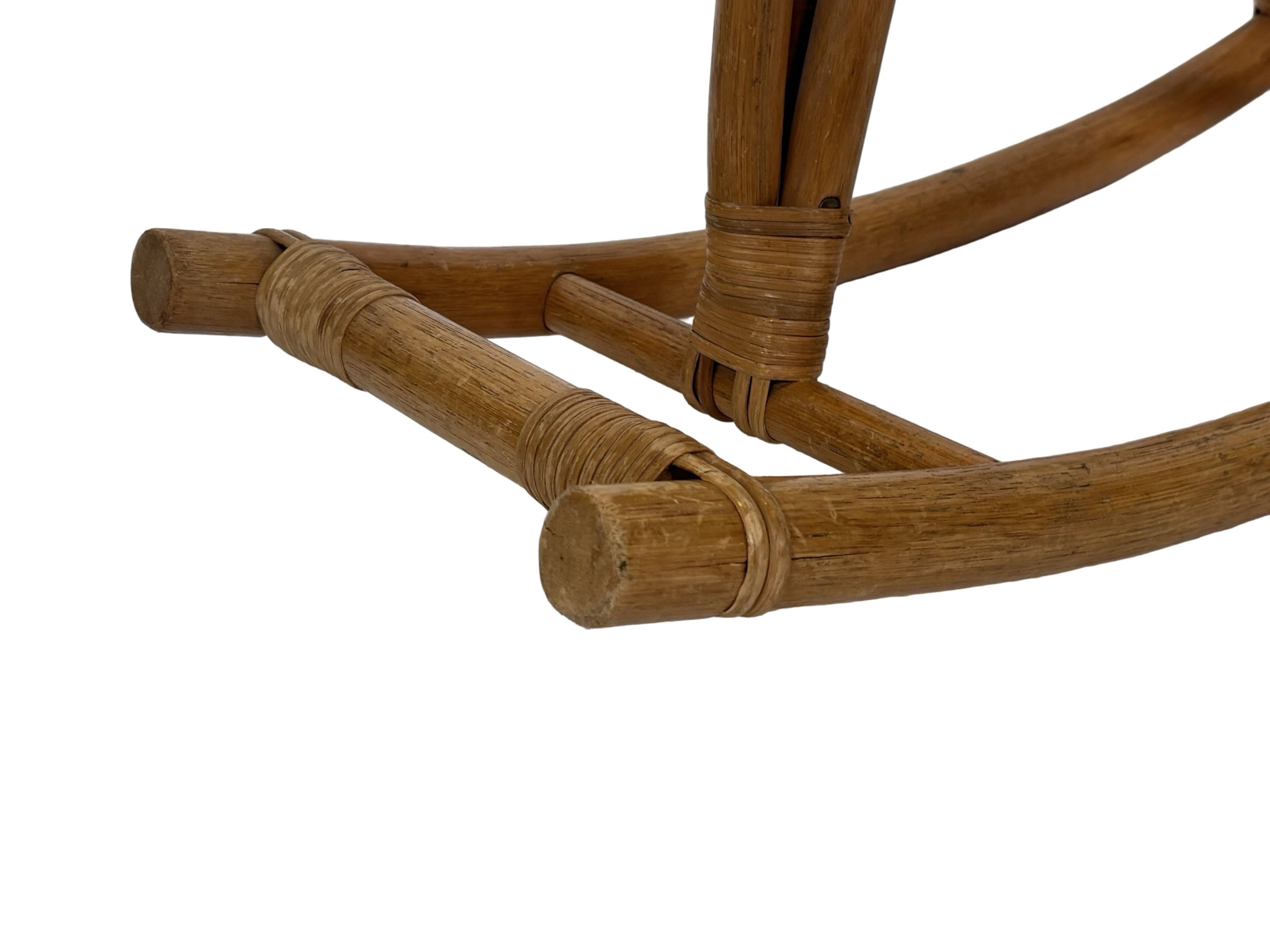 Vintage rattan rocking horse for a 1960s nursery design