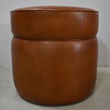 Sheep leather pouf