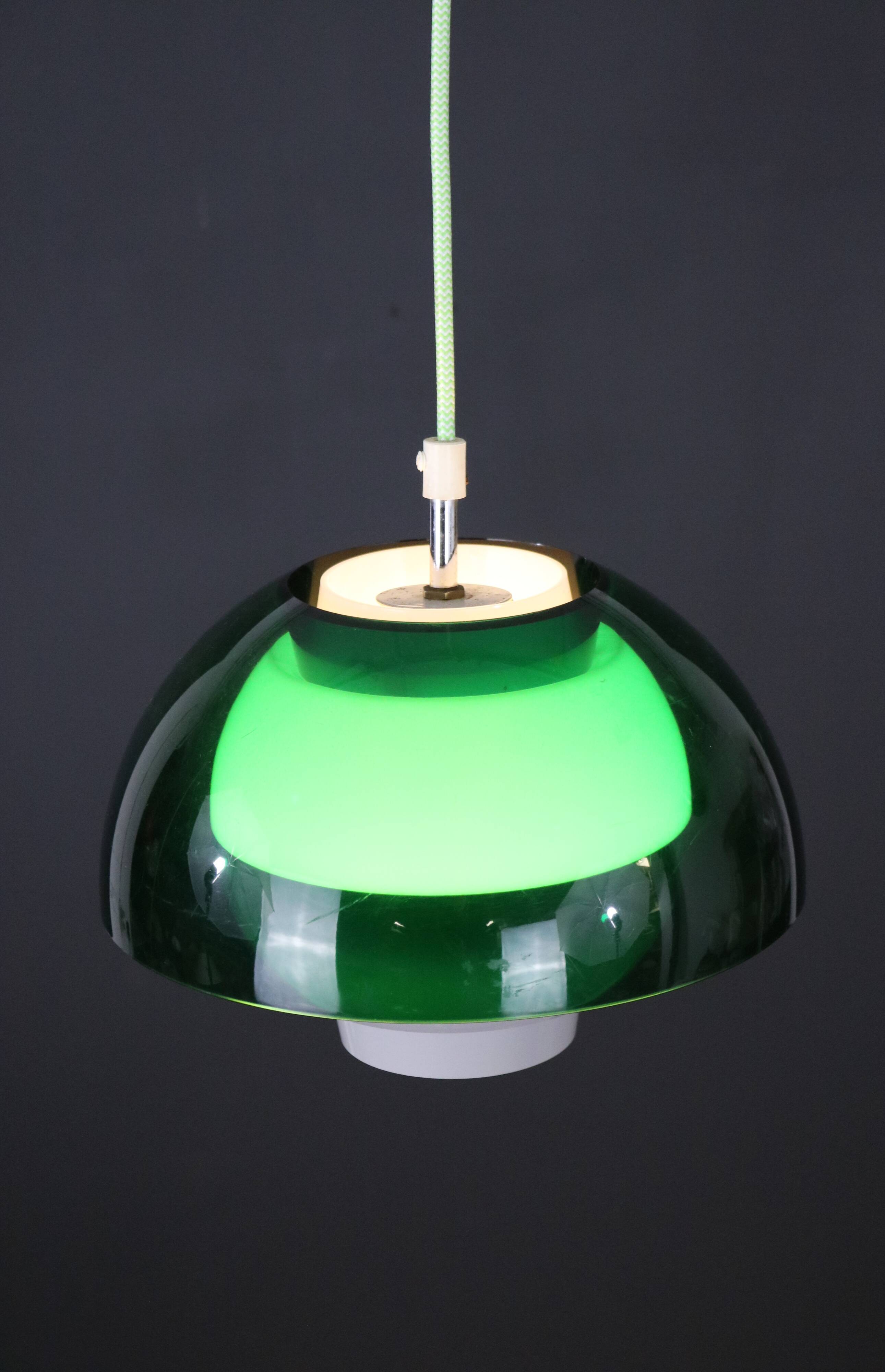 Great looking acrylic pendant lamp by Bent Karlby for ASK Lightings - Model Ergo - Denmark 70's