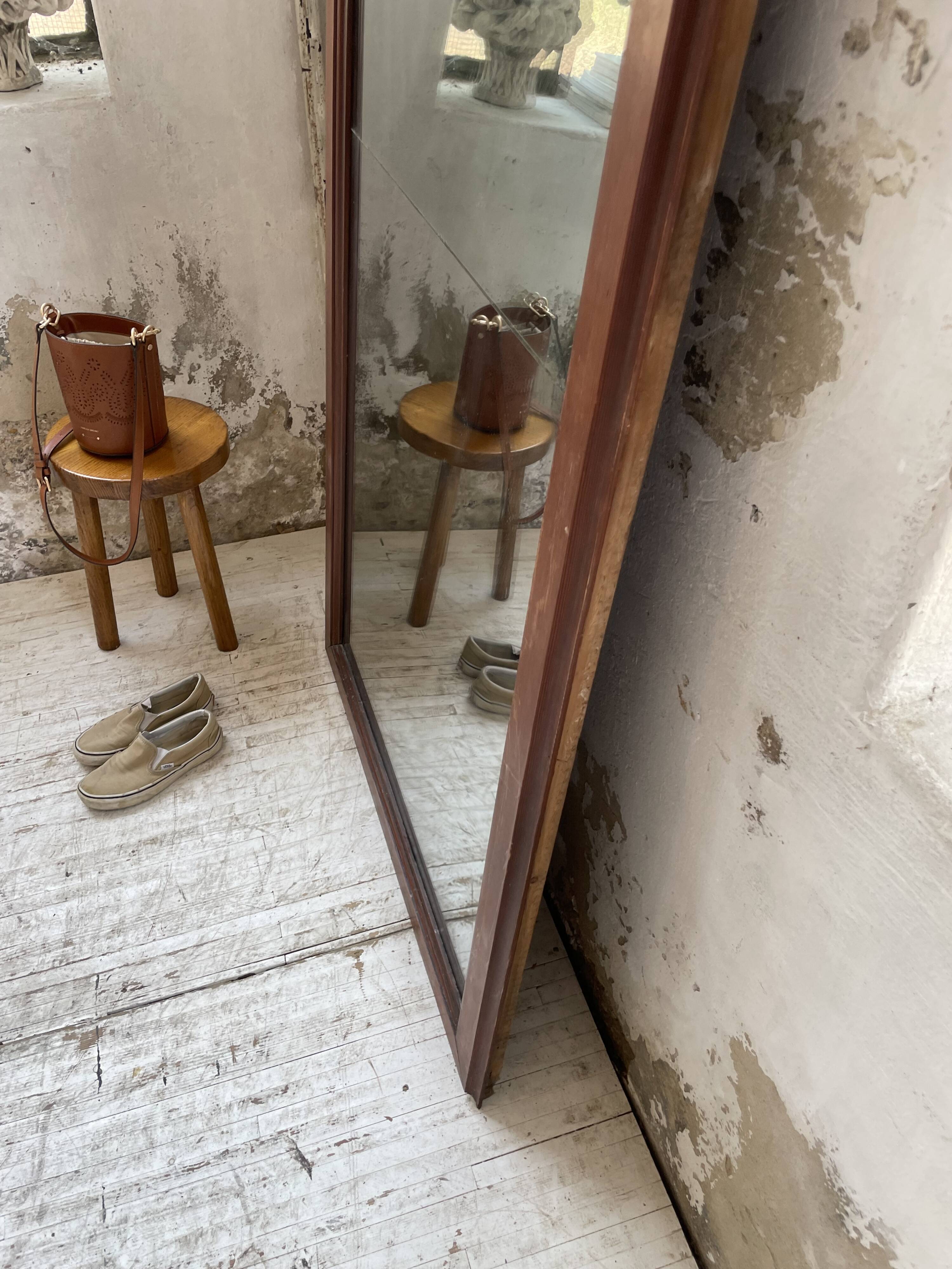 Late 19th century XL wooden mirror