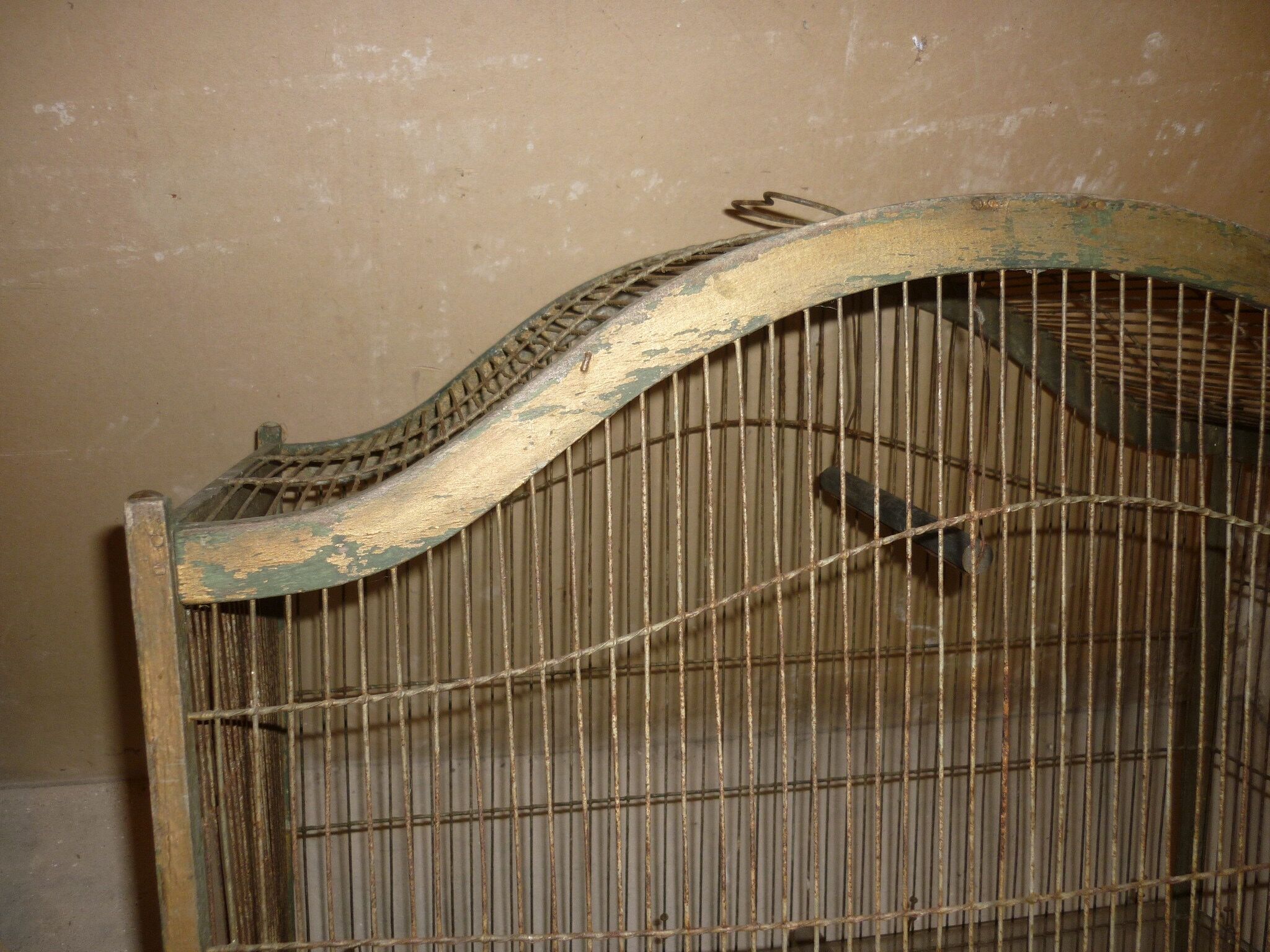 Old bird cage wooden and iron pagoda