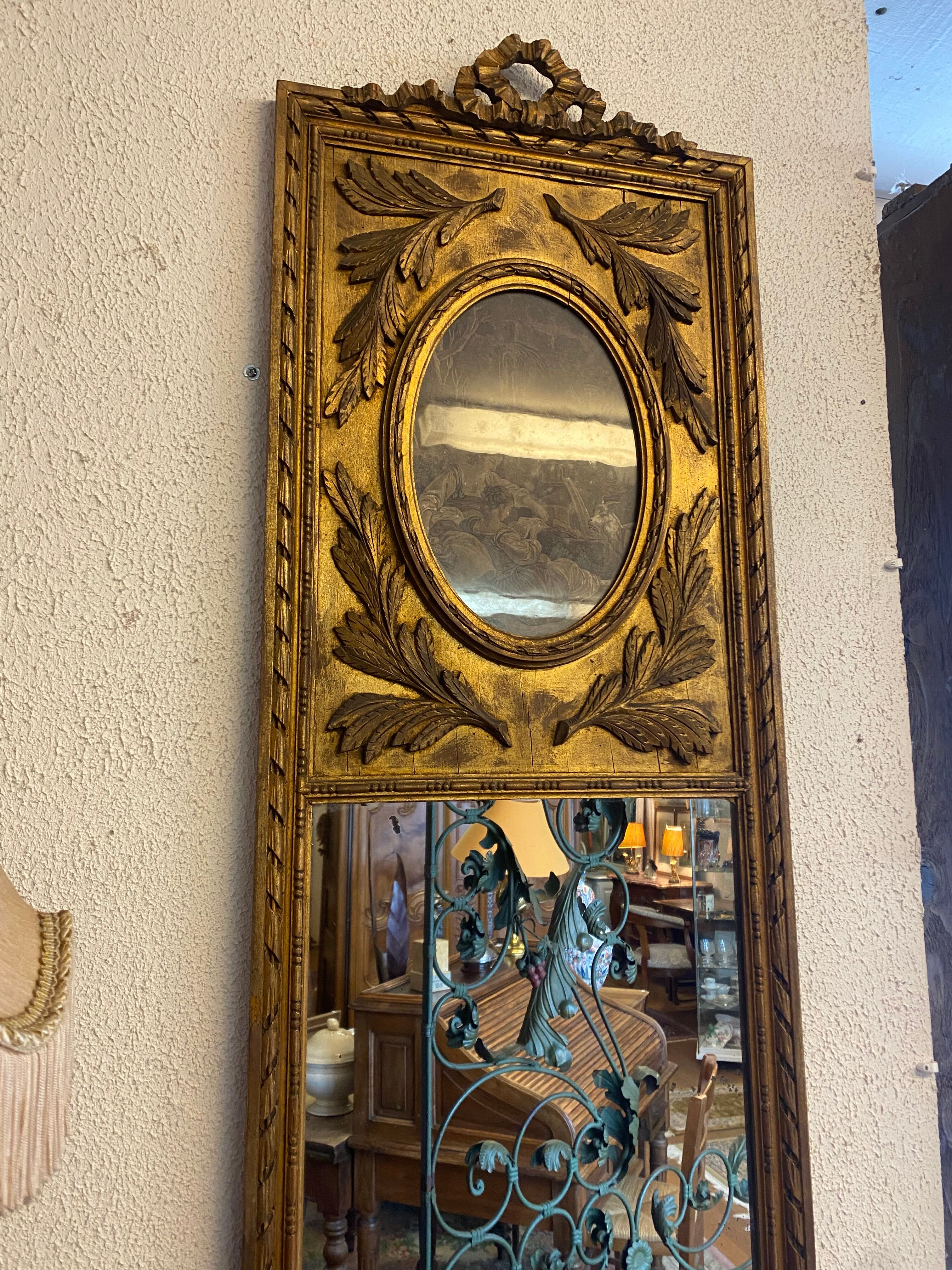 Console and trumeau, Louis XVI style in gilded wood