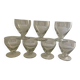 Set de 7 verres à vin gravés vintage 1950
