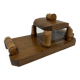 Vintage butter dish in wood, glass and bamboo – 1960s