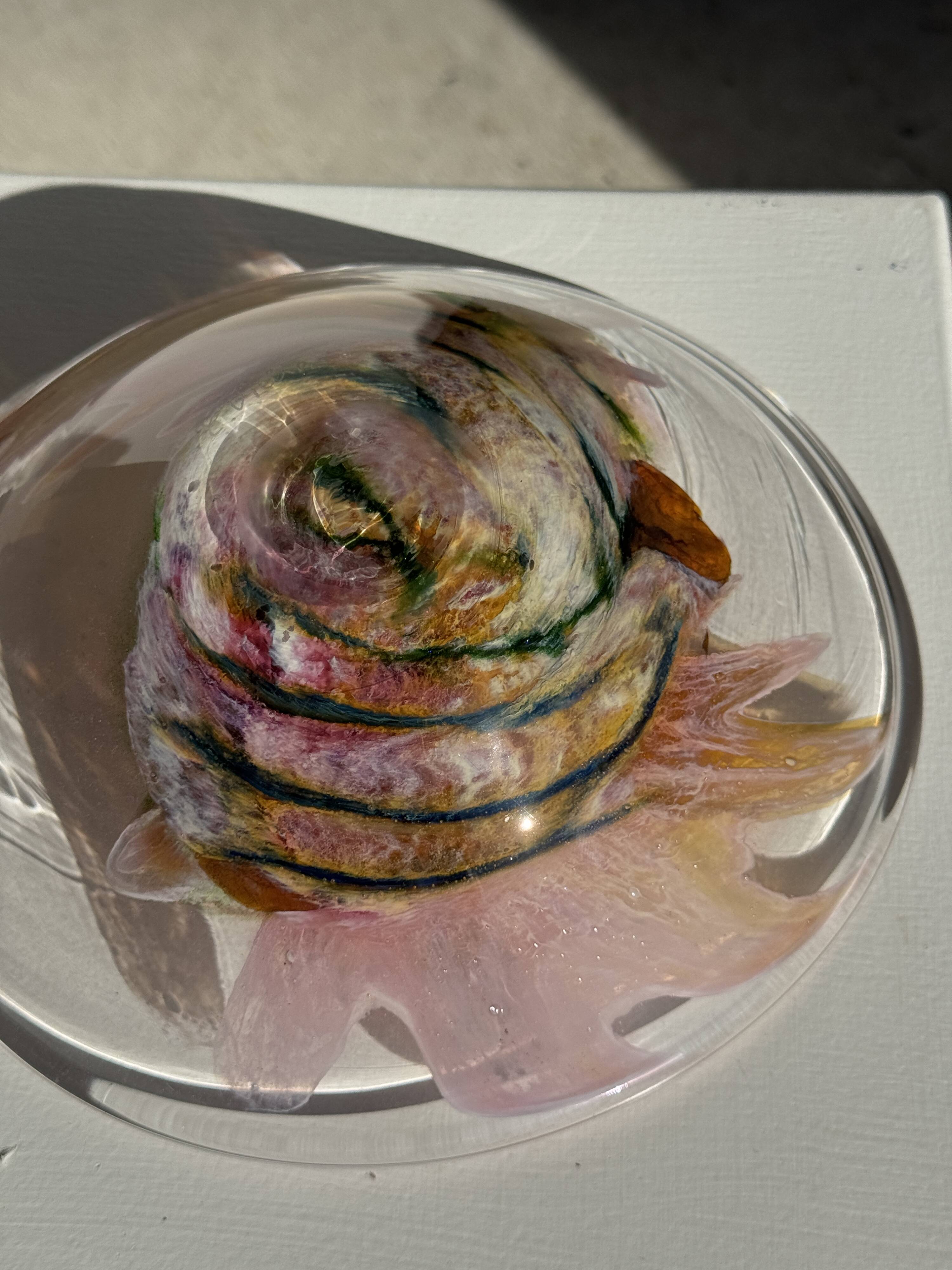 Contemporary pink blown glass bowl Carlos Vieira D21