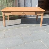 Solid wood coffee table with drawer and original key.