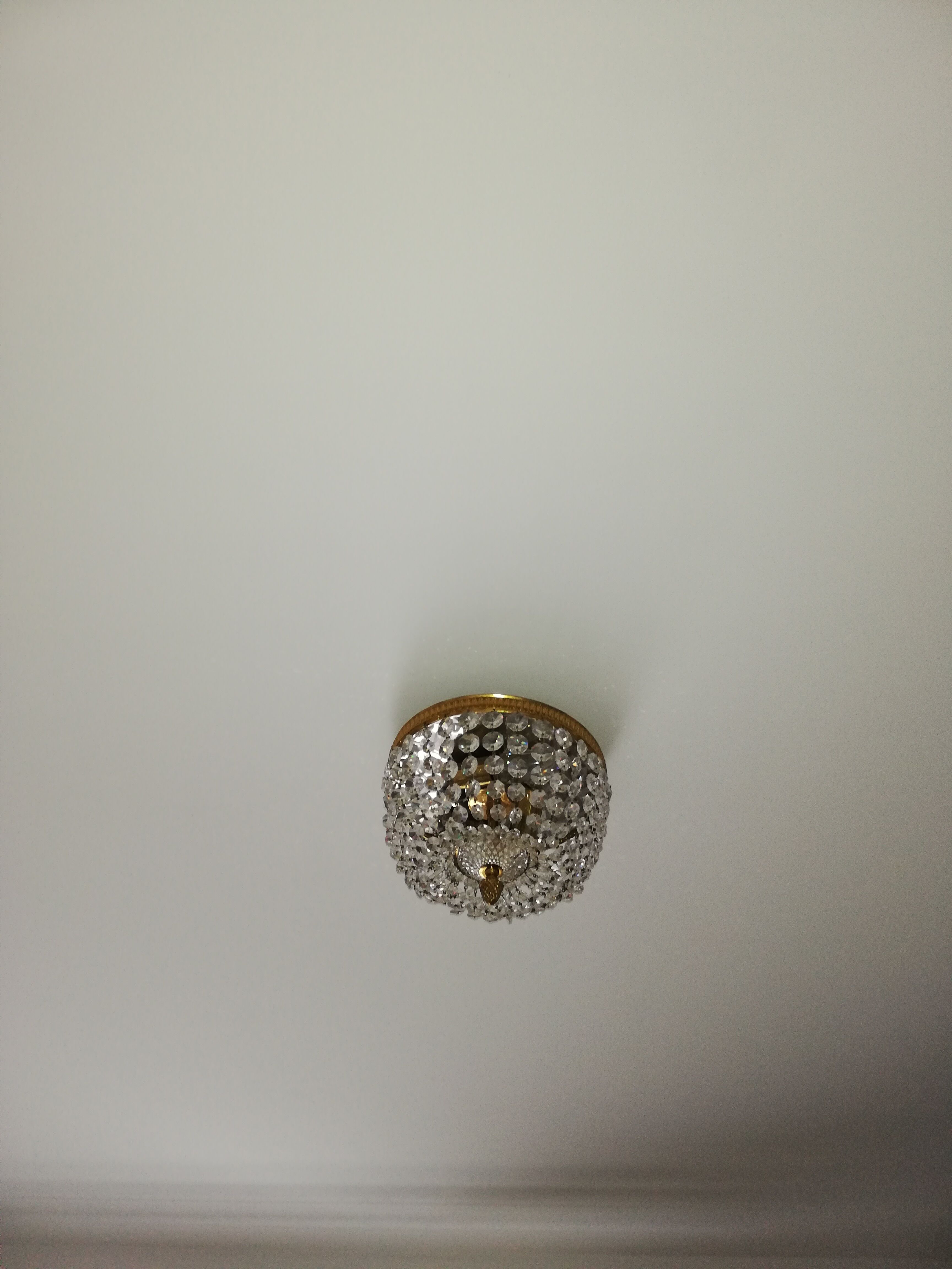 Gilded bronze and crystal chandelier