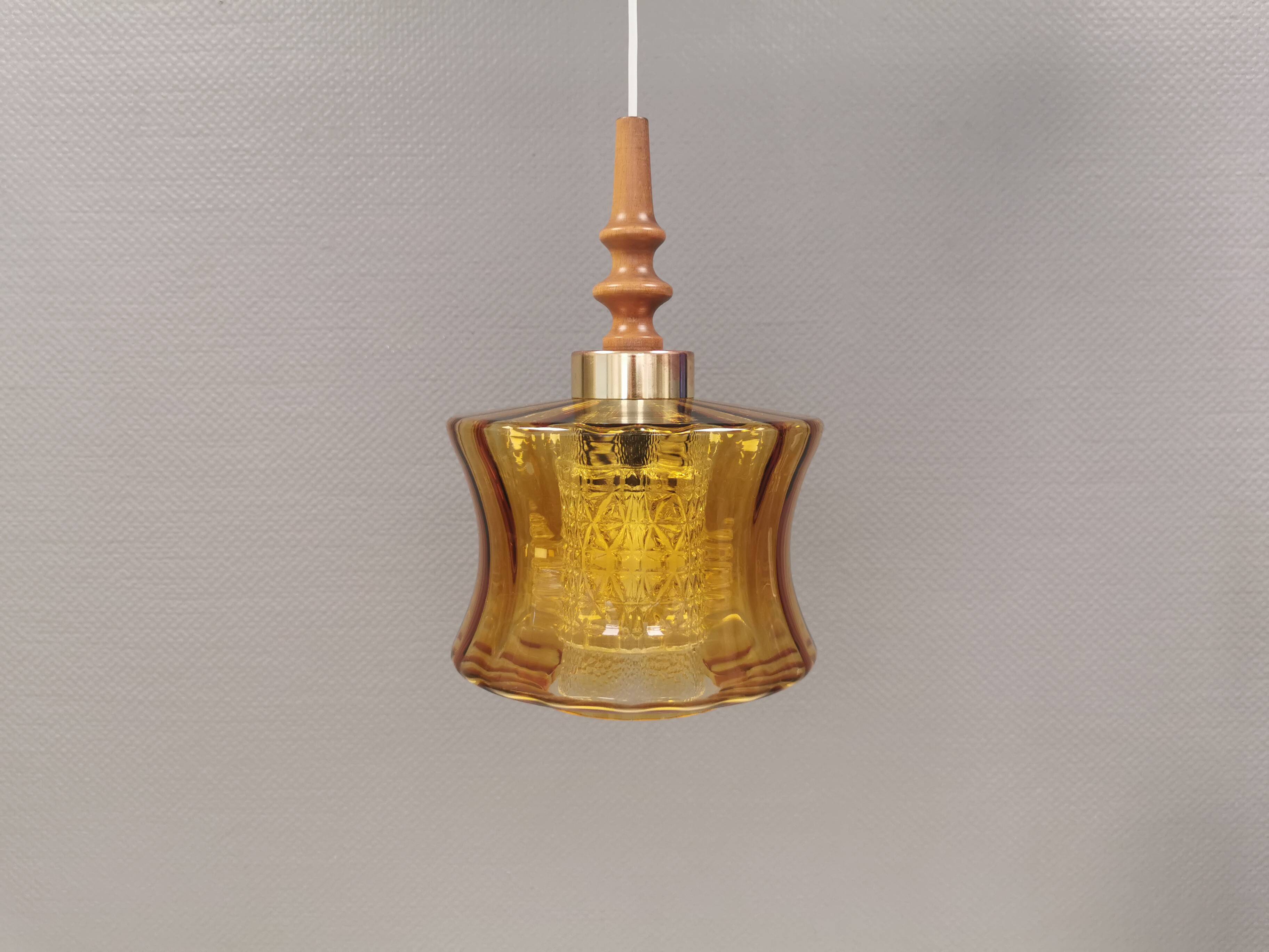 Swedish hanging lamp with double layer glass shades, 1970s