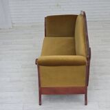 1950s, Danish 2-seater sofa in Biedermeier style, furniture velour.