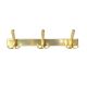 Vintage gold aluminum coat rack with three hooks