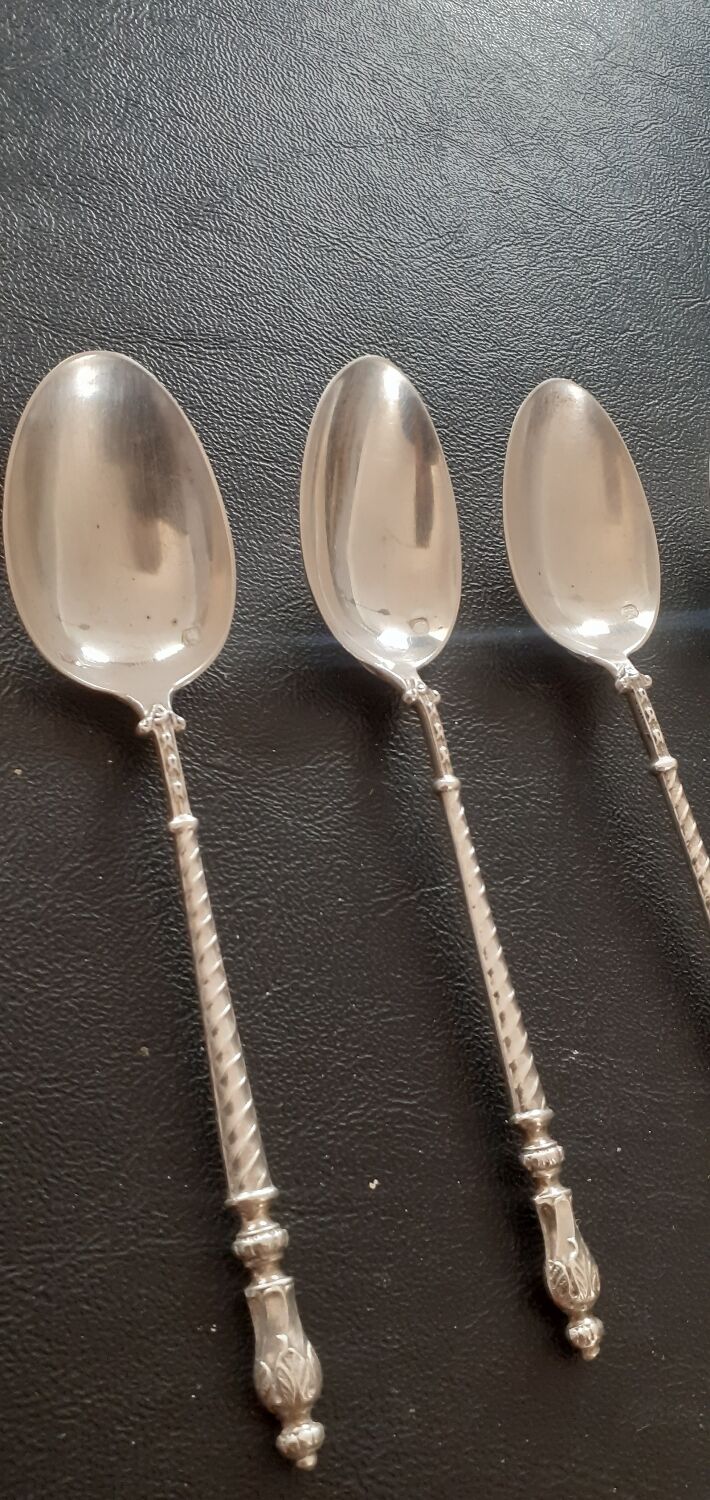 12 small spoons solid silver late nineteenth edmond bonnesoeur goldsmith