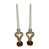 pair of heart candle holders