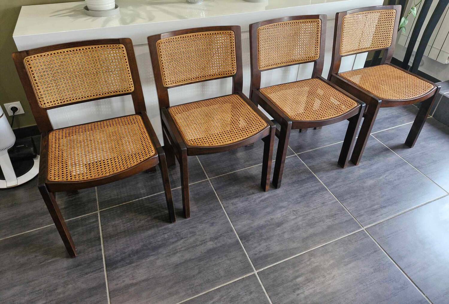 Set of 4 Baumann chairs, 1970s