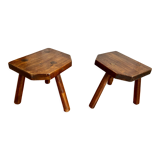 Pair of handmade tripod stools