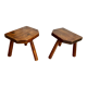 Paire de tabourets tripodes artisanaux