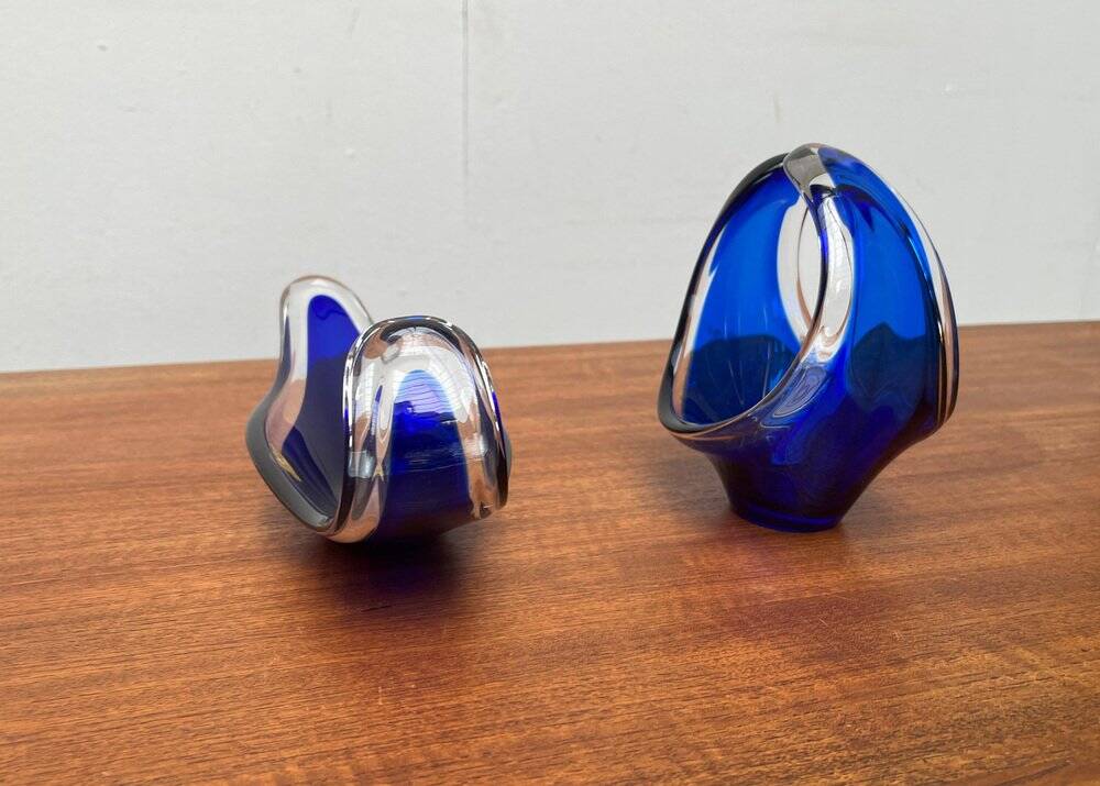 Vintage vase and bowl in art glass from Bayel, France, 1970s, set of 2.