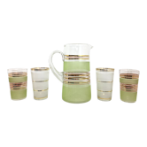 Set 1 pichet et 4 verres granités années 50