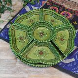 Ethnic style 6-compartment plate
