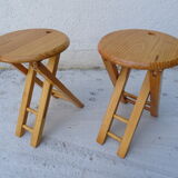 Pair of 80s folding stools