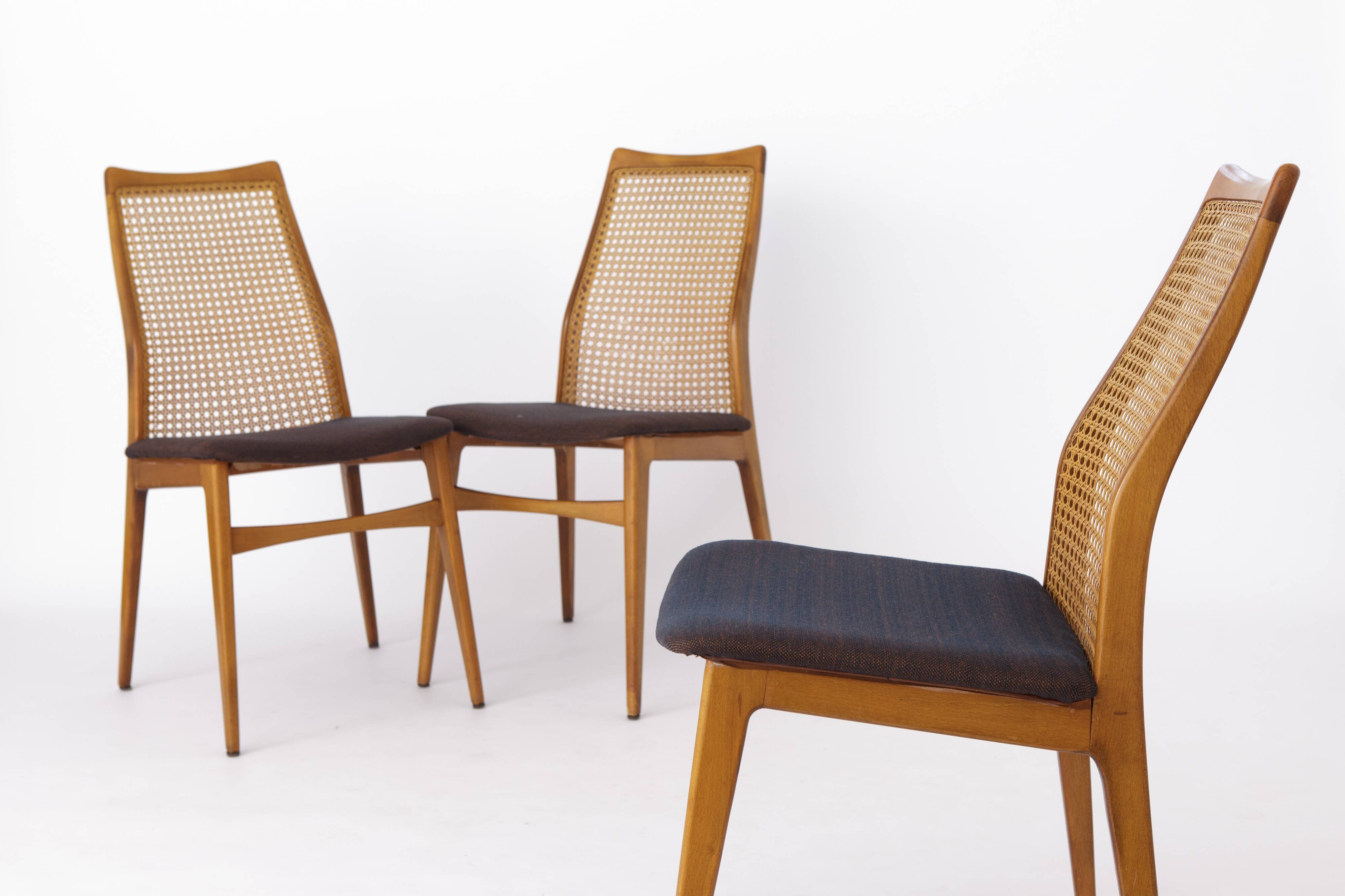 3 Vintage Chairs 1960s Germany by Wilhelm Benze