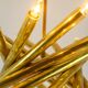 Pair of 24-light patinated brass chandeliers. 1980s.