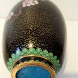 Vase chinois ancien bronze emaux cloisonné champlevé