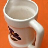 White pitcher floral decoration 70s P.L (Poet Laval)
