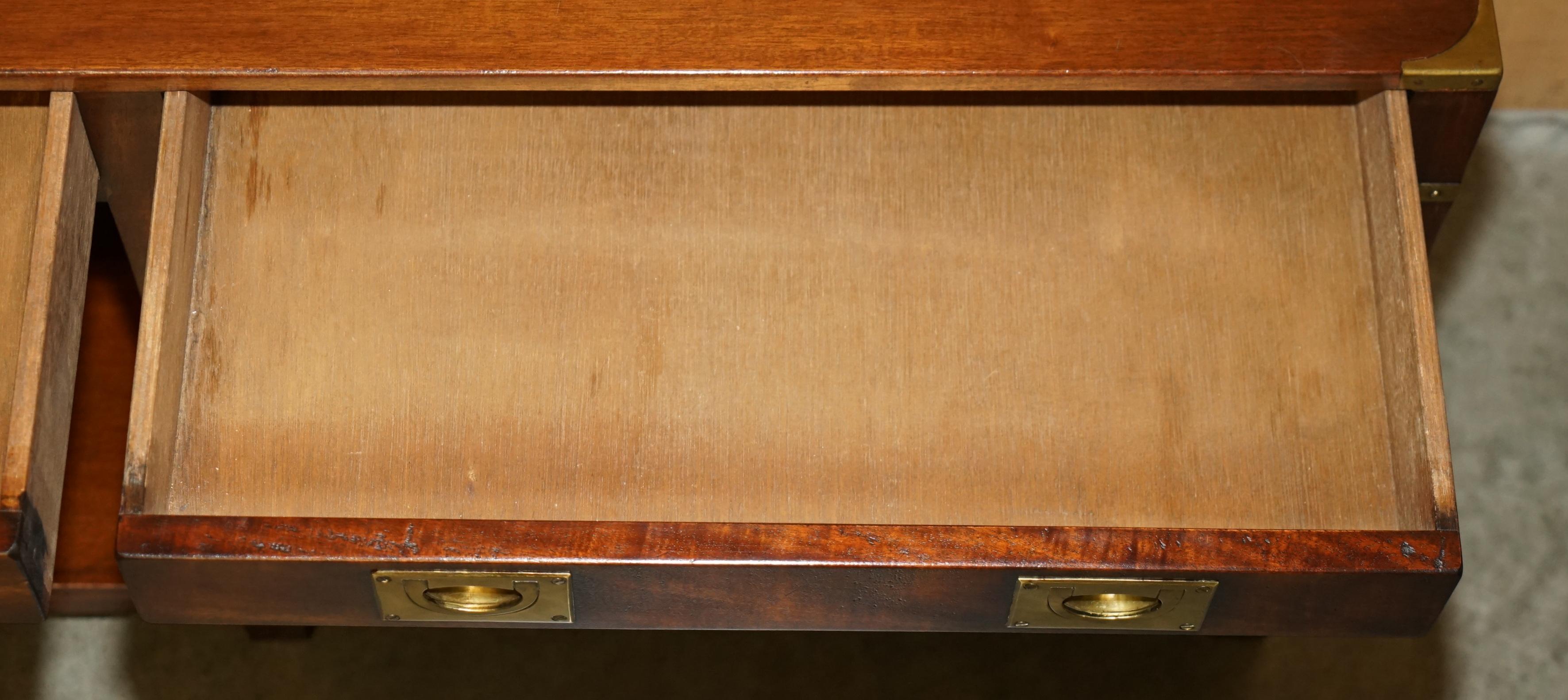 Kennedy Harrods military campaign console with two drawers