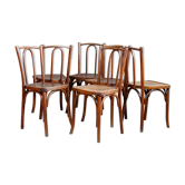 Lot 6 chaises bistrot bois années 30