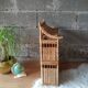 Wall shelf or to be placed in unique Japanese style rattan vintage pagoda