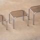 Tables basses encastrables vintage chrome et verre 1970