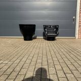 2x Chaise Joe Colombo Elda Longhi noir sur noir, état showroom !