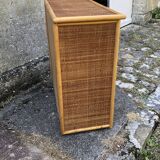 Dresser in wicker and bamboo, wooden structure