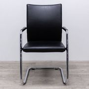Chaise de bureau en cuir Grisberger Diagon Medium Noir