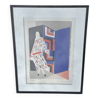 Framed lithograph, signed and numbered sonia delaunay