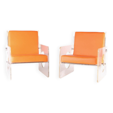 Paire de fauteuils altuglass