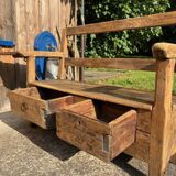 19th century walnut bench