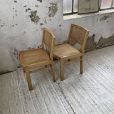 Pair of Baumann chairs beech and cannage