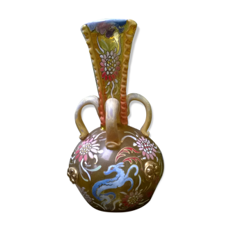 Enamel glass vase