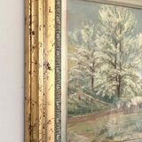 Oil painting on canvas cherry blossoms