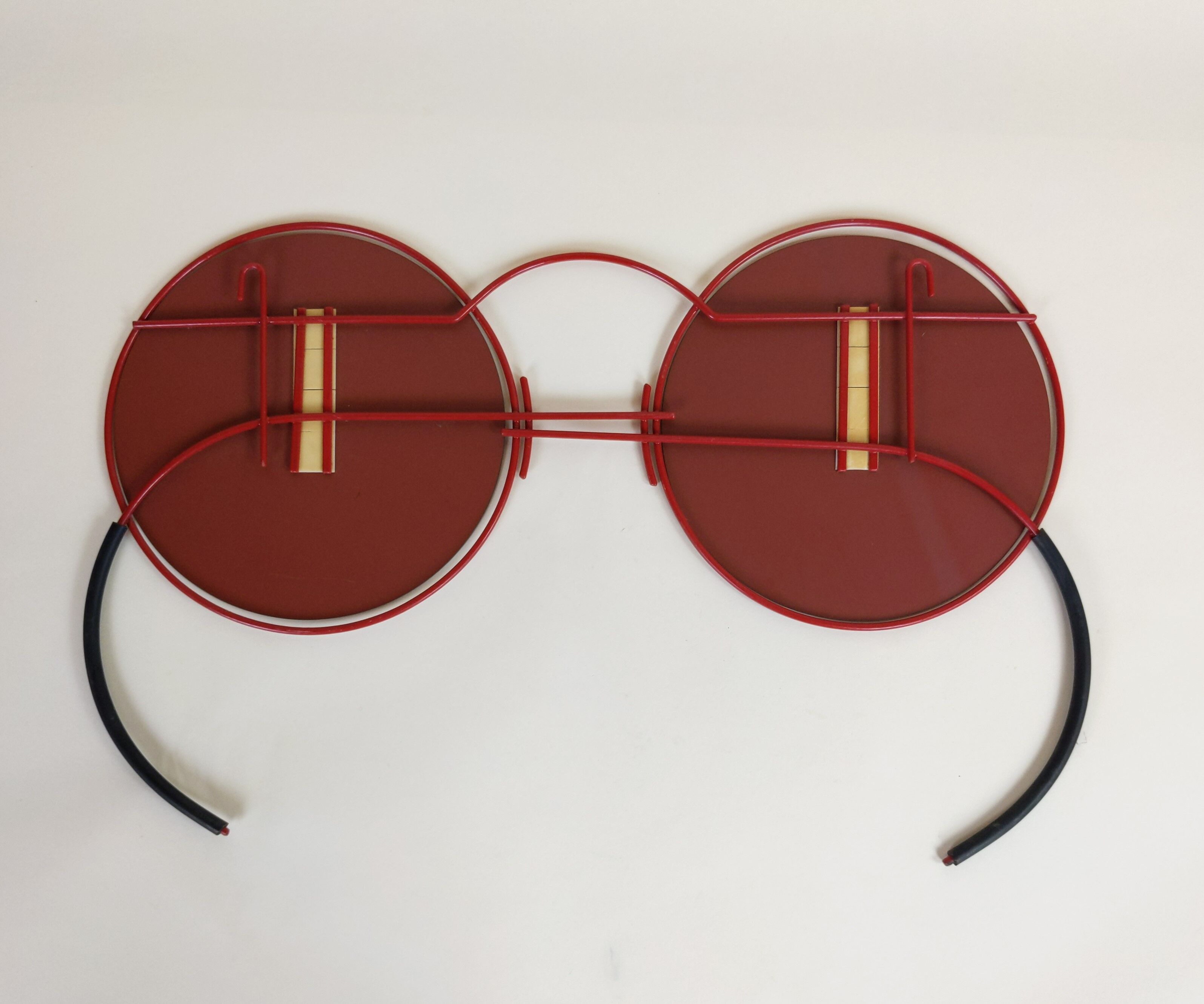 Vintage wall mirror in the shape of glasses 1980