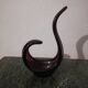Empty pocket/Free-form swan sculpture in Violet Murano Glass.